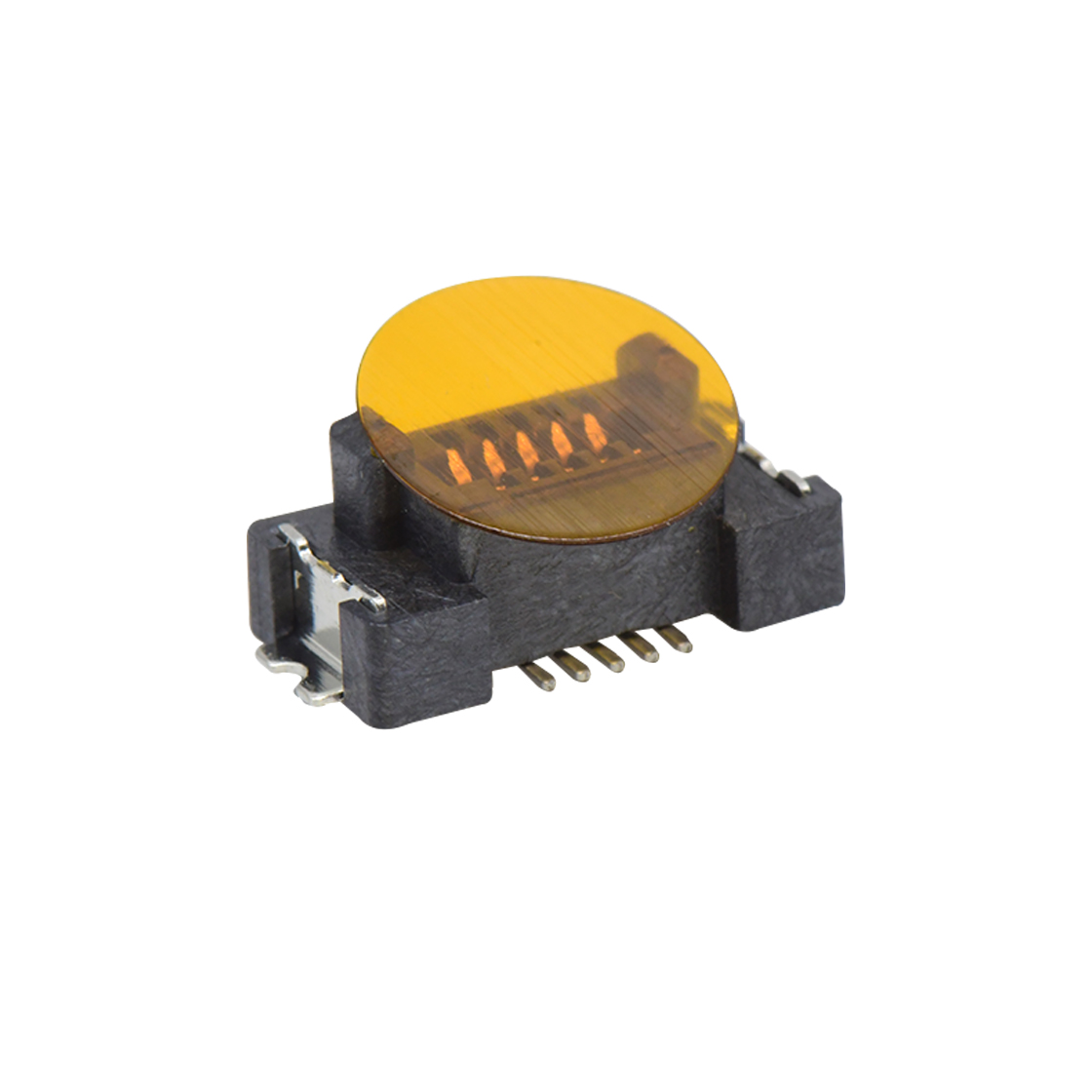 B0807板对板连接器Pitch 0.8mm 单槽4.0H带柱带地接片母座